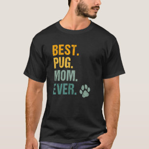 Beste Pug-Mutter überhaupt Vintage-Hundepfote Pug- T-Shirt