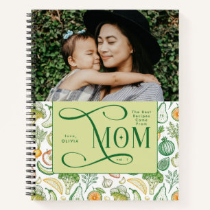 Beste Rezepte Mama Foto  Gemüse Muster Notizbuch