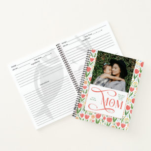 Beste Rezepte Mama Foto Tulpen Blumenmuster Notizbuch