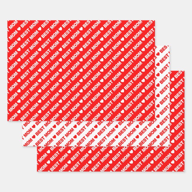 Beste Rot- und Weißabziehpapierblätter für Mamas Geschenkpapier Set (Set)
