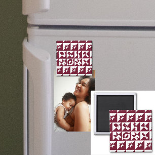 Beste Rot-Weiß-Mama mit Sternen Magnet