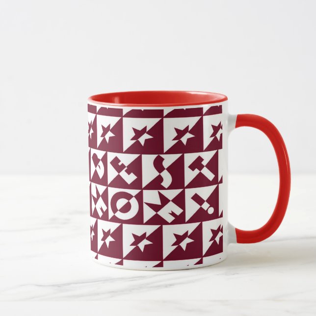 Beste Rot-Weiß-Mama mit Sternen Tasse (Rechts)