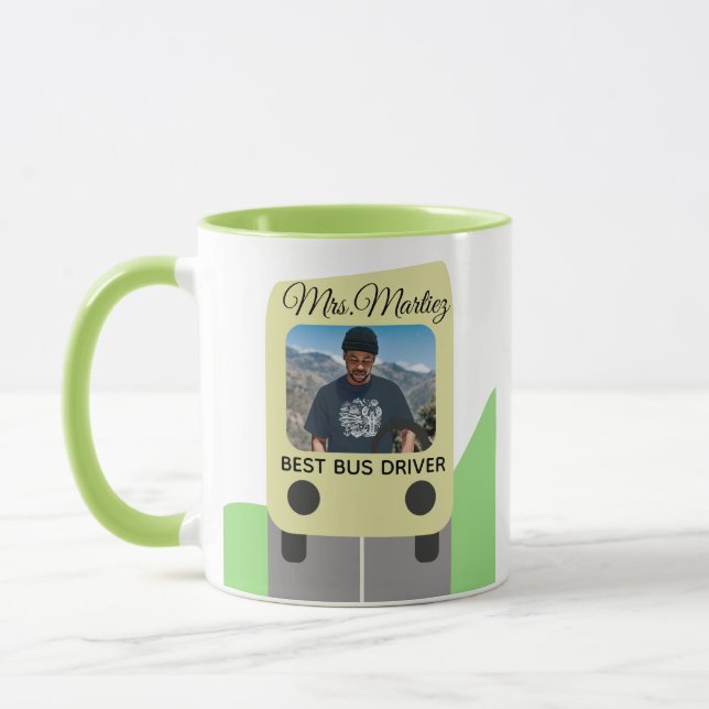 Beste Schulbusfahrer-Fotogeschenke  Tasse (Links)