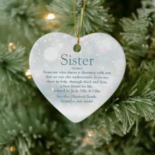 Beste Schwester aller Zeiten Frohe Weihnachten Keramik Ornament