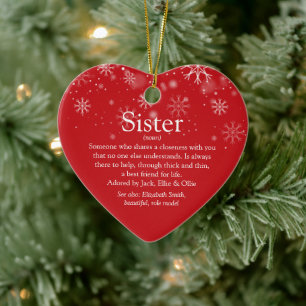 Beste Schwester aller Zeiten Weihnachtsferien-Defi Keramik Ornament