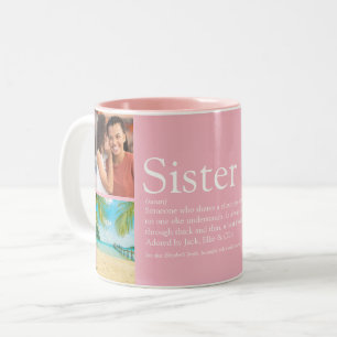Beste Schwester der Welt Definition 4 Foto Rosa Zweifarbige Tasse