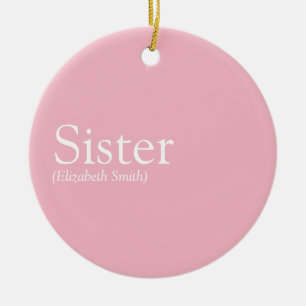 Beste Schwester der Welt Definition Girly Pink Keramik Ornament