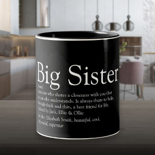 Beste Schwester der Welt Definition Schwarz-Weiß S Zweifarbige Tasse