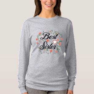 Beste Schwester Elegante Blumendesign T-Shirt