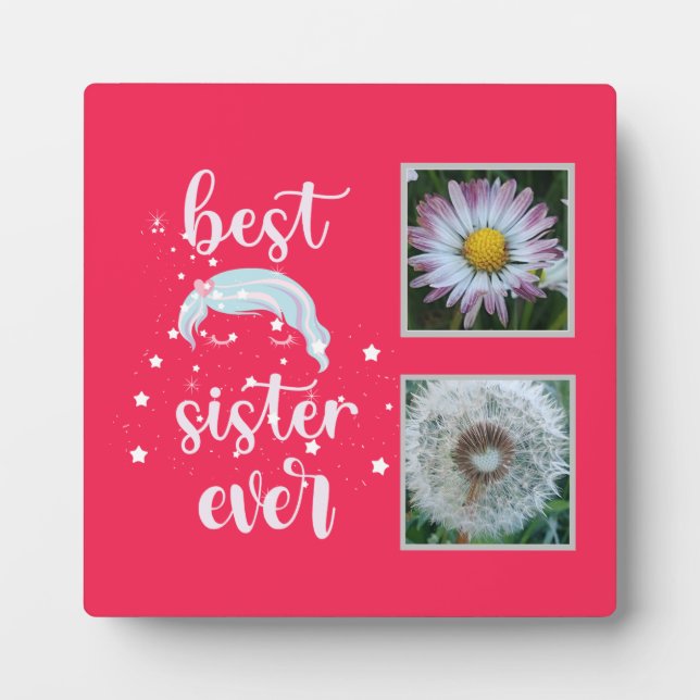 Beste Schwester-Fotovorlage Fotoplatte (Vorderseite)