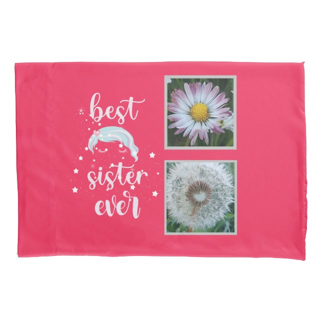 Beste Schwester-Fotovorlage Kissenbezug (Vorderseite)