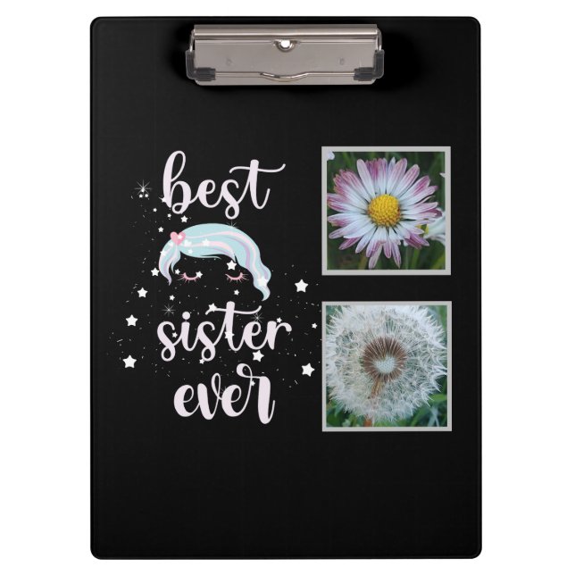 Beste Schwester-Fotovorlage Klemmbrett (Vorderseite)