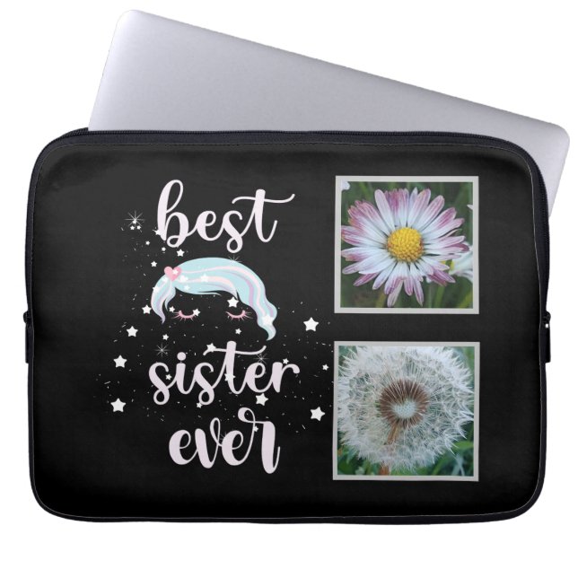 Beste Schwester-Fotovorlage Laptopschutzhülle (Vorderseite)