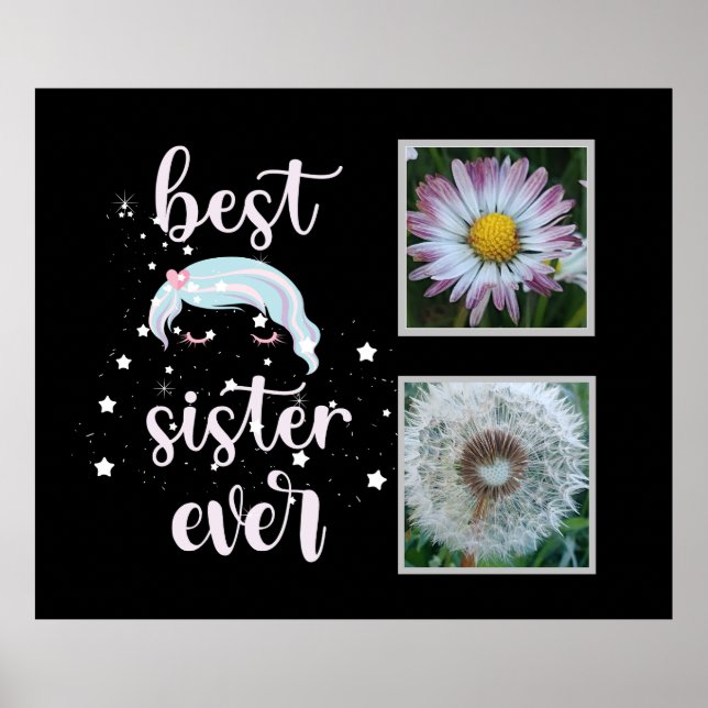 Beste Schwester-Fotovorlage Poster (Vorne)