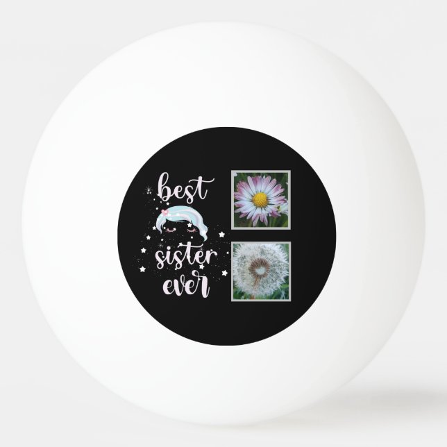 Beste Schwester-Fotovorlage Tischtennisball (Vorderseite)