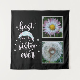 Beste Schwester-Fotovorlage Wandteppich