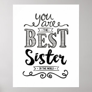 Beste Schwester im Weltkunst-Druck Poster