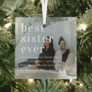 Beste Schwester je Angebot und Foto Ornament Aus Glas