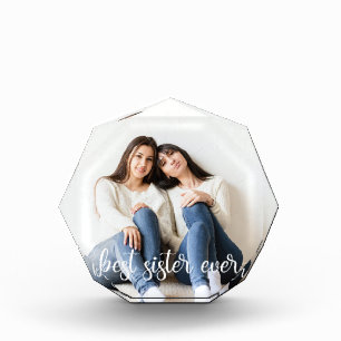 Beste Schwester je Elegante Weiße Skripterziehung Fotoblock