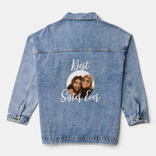 Beste Schwester je Spaß Foto Moderner Sake Jeansjacke