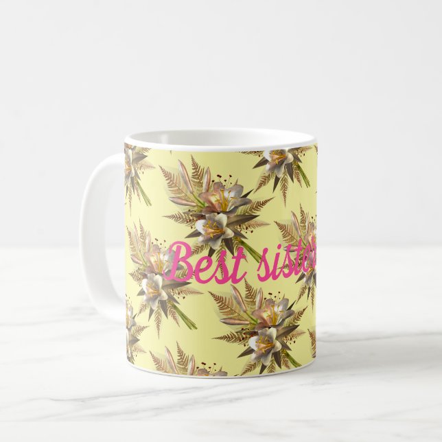 Beste Schwester Kaffeetasse (Vorderseite Links)