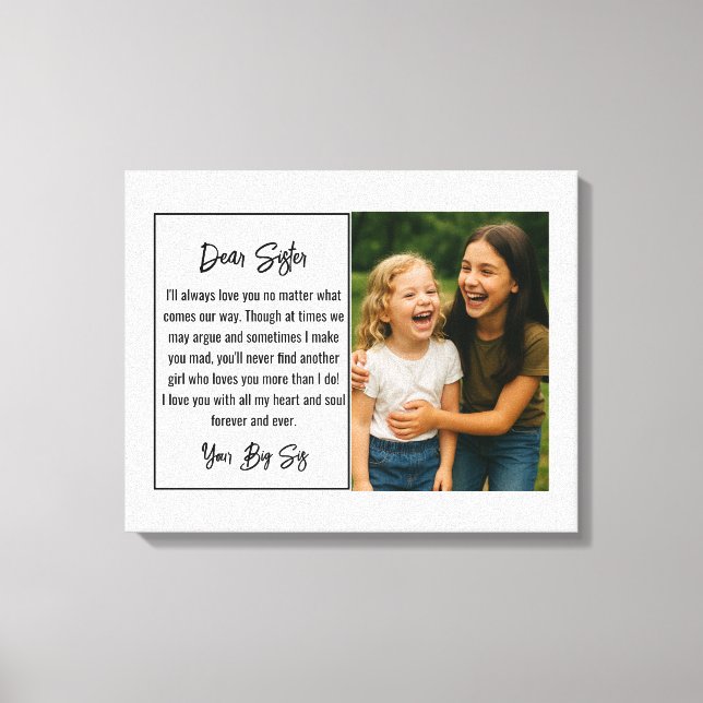 Beste-Schwester-Script-Foto-Collage Leinwanddruck (Vorderseite)