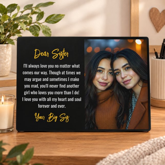 Beste Schwester Script Geschenk für Schwester Foto Fotoplatte (Best sister Script Gift For sister Photo Collage Plaque)