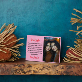 Beste Schwester Script Geschenk für Schwester Foto Fotoplatte