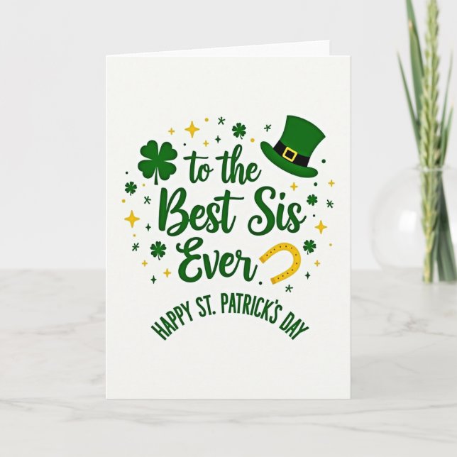 Beste Schwester St. Patrick's Day Karte (Vorderseite)