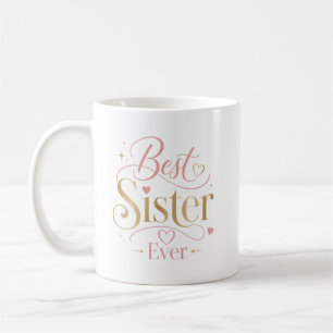 Beste Schwester überhaupt Elegante rosa Gold-Typog Kaffeetasse
