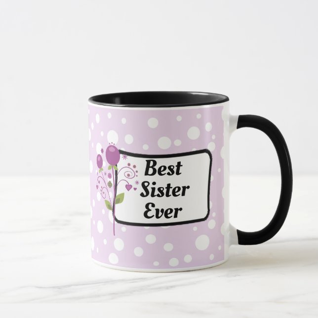 Beste Schwester-überhaupt lila Kaffee-Tasse Tasse (Rechts)