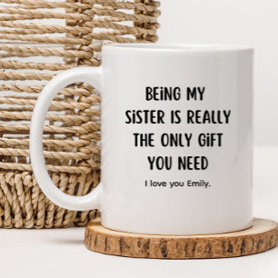 Beste Schwester überhaupt Lustiges Geschenk für Sc Kaffeetasse