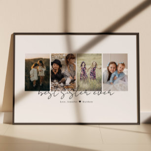 Beste Schwester überhaupt Moderne Schrift 4 Fotos Poster