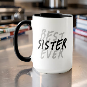 Beste Schwester überhaupt Moderne schwarze und gra Tasse