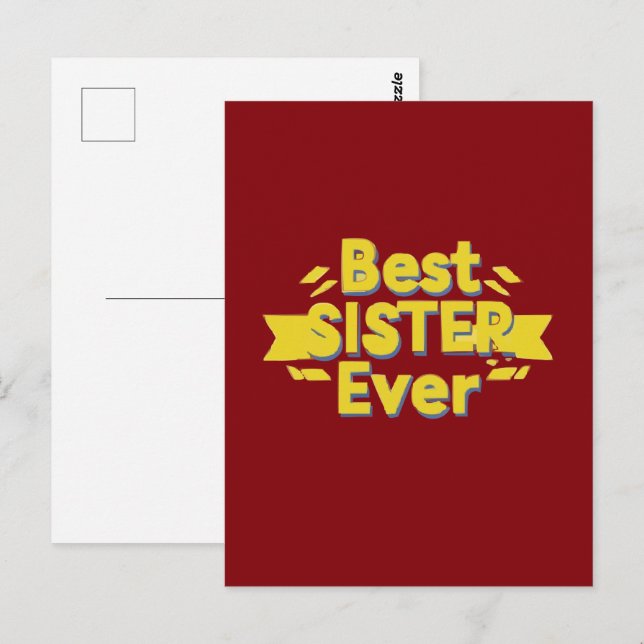 Beste Schwester überhaupt Postkarte (Vorne/Hinten)