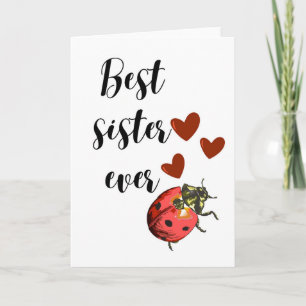 Beste Schwester überhaupt Süße Marienkäfer Karte