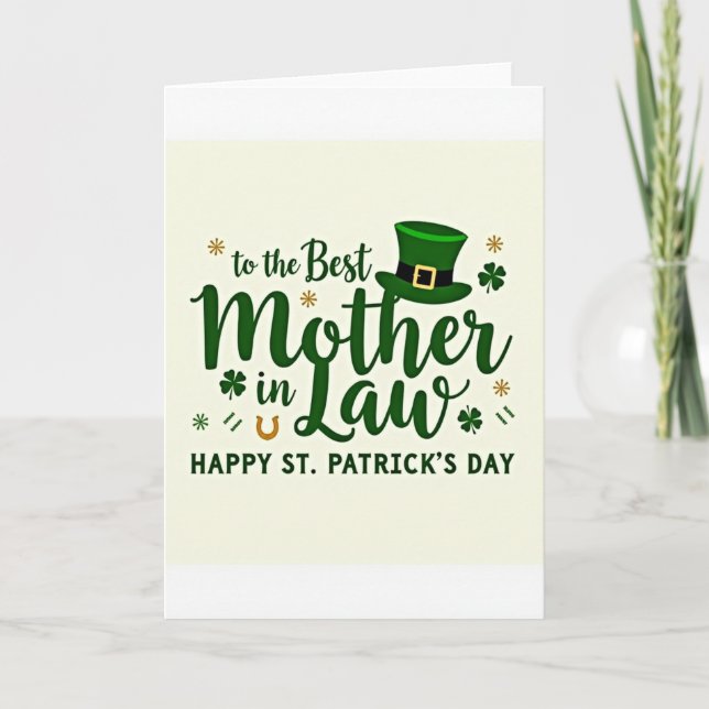 Beste Schwiegermutter St. Patrick Karte (Vorderseite)