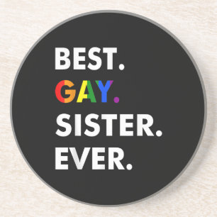 Beste Schwulenschwester je LGBT Lesbian Bi Month P Getränkeuntersetzer