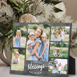 Beste Segnungen nennen mich Mama 6 Foto Graues Hol Fotoplatte