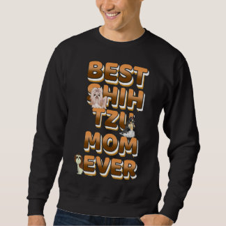 Beste Shih Tzu Mama je Golden Text Sweatshirt