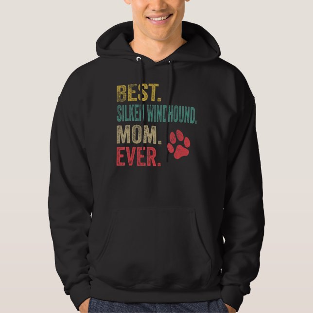 Beste Silken Windhound Mama je Vintag Mutterhund Hoodie (Vorderseite)