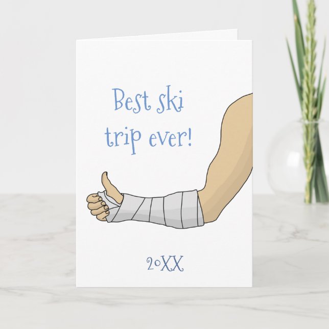 Beste Skireise je Arm in gegossener Sonne Gute Kar Karte (Vorderseite)