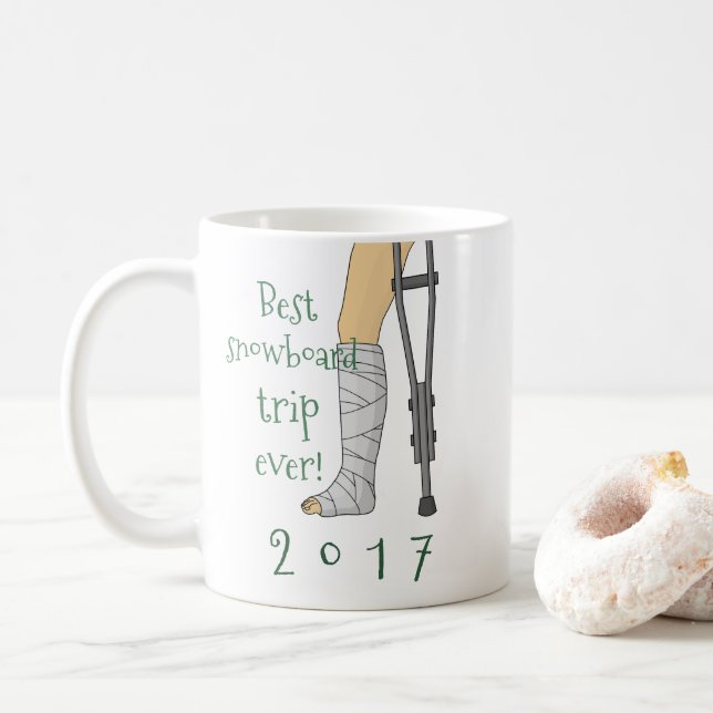 Beste Snowboardfahrt aller Zeiten! Funny Cast Kaffeetasse (Mit Donut)