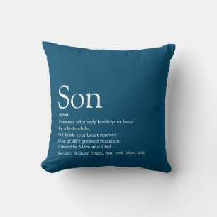 Beste Sohn der Welt Definition Modern Blau Kissen