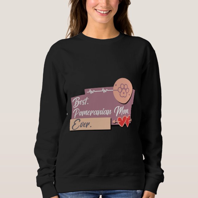 Beste Spitz Hund-Mama je Sweatshirt (Vorderseite)