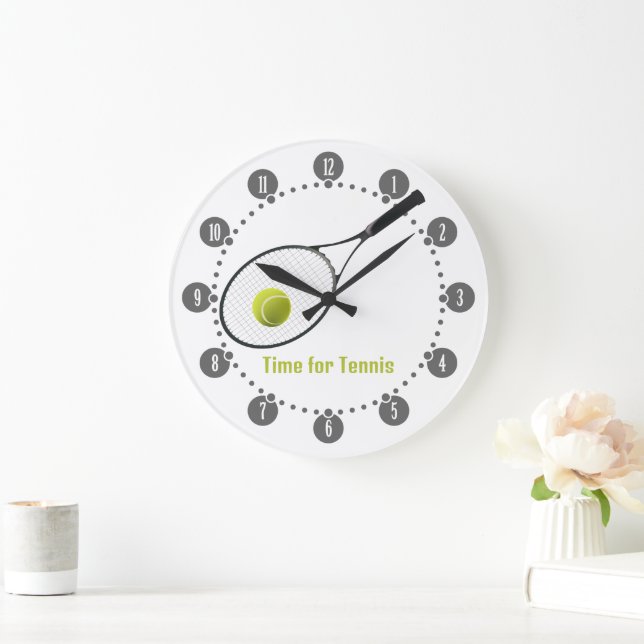 Beste Sport | Zeit für Tennis Große Wanduhr (Zuhause)