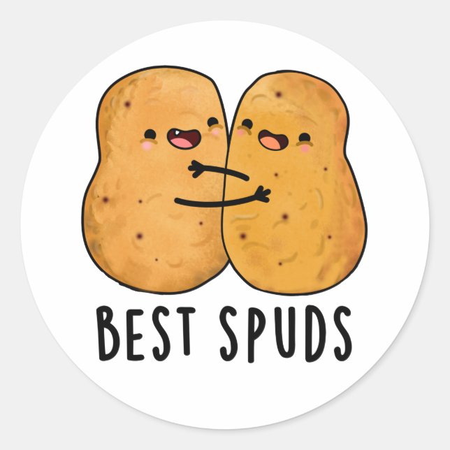 Beste Spuds Funny Best Buddies Potato Pub Runder Aufkleber (Vorderseite)
