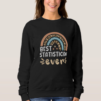 Beste Statistikerin je Leopard Rainbow-Mama Sweatshirt