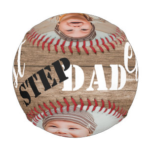 Beste Step-Vater je rustikale Holzfoto-Collage Baseball