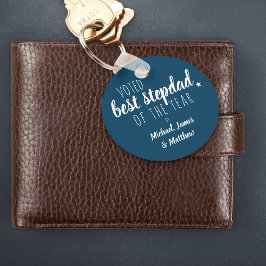 Beste Stepdad des Jahres von .. Blauer Schlüsselan Schlüsselanhänger